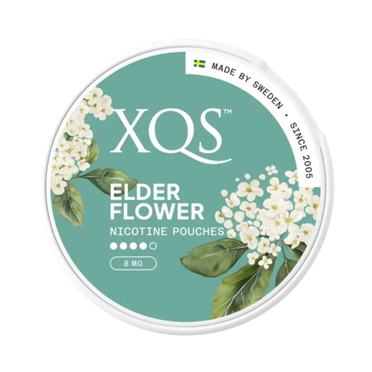 XQS 接骨木花強力口含菸 8mg 正面圖 - 精緻花香風味